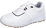 [JiuQing] Men's Golf Shoes Spikeless Outdoor Golfing Trainers Breathable Anti Slip Walking Footwears