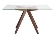 SK Designer Living | Amber Collection | Rectangular Glass Console Table | Walnut