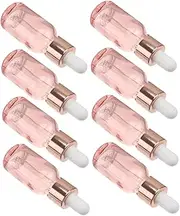 LIFKOME 8Pcs Essential Oil Dropper Bottles Semi Transparent Glass Containers for DIY Perfume and Cosmetics Portable Leakproof for Home and Travel