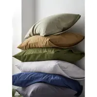 在飛比找ETMall東森購物網優惠-復古純色水洗棉枕套純棉單個一對拍2全棉枕頭套學生枕芯套48x