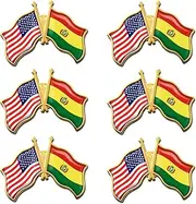 [rhungift] 6/12/50/100 Pack -American Bolivia Friendship Flag Pins Bulk -1.4” Metal US USA Bolivian Lapel Pins Badge Button Button Souvenir