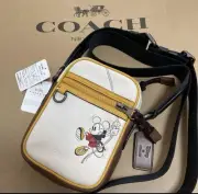 COACH Disney Mickey Mouse Crossbody Bag White New Original Box