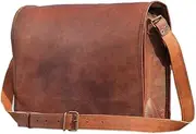 TUZECH Genuine Leather Bag Handmade Vintage Rustic Cross Body Messenger Courier Satchel Bag Gift Men Women Its Laptop Up to (15 Inches)