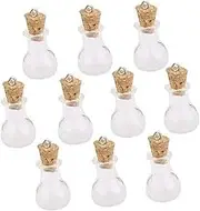 GRIRIW 10pcs Transparent Mini Wish Note Craft Glass Bottles with Corks Glass Jar for Jewelry Decoration Perfume