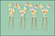 BIG PAPER CLIP 2.5 inches Bookmark planner white little birds set of 4 handmade