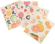 ASAKKURA 4pcs Super Absorbent Fruit Pattern Dish Towels Quick Drying Kitchen Cloths for Wiping Dishes Cleaning Countertops and Utensils Reusable Versatile Odor