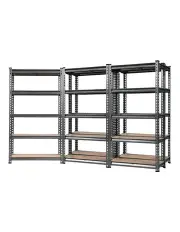[Giantz] Warehouse Shelving 5x0.7m Black