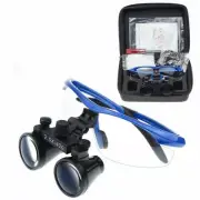 Dental Medical 2.5X Binocular Loupes Magnifier Optical Glass Blue with Bag