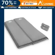 Self Inflating Mattress Camping Sleeping Mat Air Bed Double Set Grey Outdo REYX2