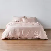 Ecosa Bamboo Bedding - Quilt cover / Queen / Barely Pink