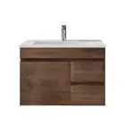 750mm My Depot Vanity Wall Hung Bathroom Dark Oak Wood Grain Bathroom Vanity