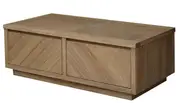 MD Dole Solid Timber Parquetry Finish 2 Drawer Coffee Table