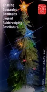 Lemax Christmas Village Chasing Multi Light Spruce Tree 9" Tall NEW
