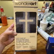 Wonderart Latch Hook Kit 12"X12" Cross Of Light New in Box Sealed