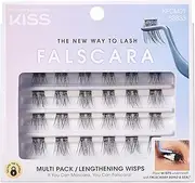 KISS Falscara Wisps Multipack, Style 01, Reusable Featherlight Eyelash Lengthening Wisps Black