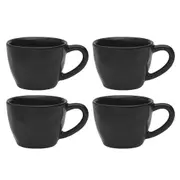 4pc Ecology Speckle Stoneware 60ml Espresso Coffee Cup Drink Mug w/ Handle Ebony