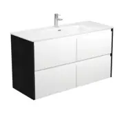 Fienza Jolie Amato 1200 Bathroom Wall Hung Vanity Satin Black Panels JOL120BWB