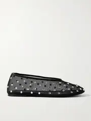 [KHAITE] KHAITE - Marcy Crystal-embellished Mesh Ballet Flats - Black - IT40 IT 40 Black