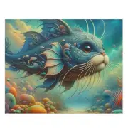 Puzzle 500-Piece Whimsical Catfish Art Fantasy Underwater