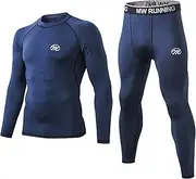 MeetHoo Men's Compression Base Layers Long Johns Winter Gear with Fleece Lined for Skiing