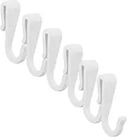 MUELODSIC 6pcs Kitchen Hook Accessories Hanging Utensils Stainless Silverware Hooks Bathroom for Duty Hangers Heavy Utility Drying Mounted Towel Party Large Cutlery Kitchenware Plastic White
