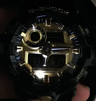 G-SHOCK CASIO 卡西歐潮男必備限量升級版黑金絕對強悍雙顯運動錶 型號：GA-710GB-1A【神梭鐘錶】
