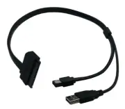 2.5" Hard Disk Drive SATA 22Pin to Esata Data USB Powered Cable Adapt