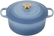 [Le Creuset] Signature Enameled Cast Iron Casserole 28cm Chambray Gld knob