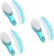 VICASKY 3 Sets Quality Newborn Brush Comb Set Static-Free Gentle Massage Brain Development Easy to Clean