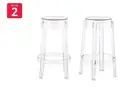 Set of 2 Matt Blatt Philippe Starck Ghost Barstools Replica (Clear, 66cm),