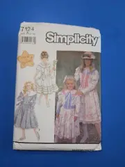 7124 Vintage Simplicity Sewing Pattern Girls Dress Sizes 7-14 UNCUT