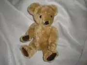 GREAT BRITAIN HAND MADE BENCE BEAR RUABON TAN BROWN STITCHING 10" PLUSH