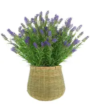 Creative Displays UV-Rated Outdoor Lavender Arrangement In A Tan Basket Planter