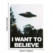 X-Files I WANT TO BELIEVE - Canvas Print Unframed 30cm x 40cm Free Post