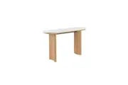Raimon Furniture Bronya Rectangular Matte Ceramic Top Hallway Console Table Natural/White
