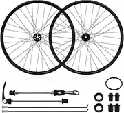 MirOdo Mountain Bike Wheelset 26"/27.5"/29" Aluminum Alloy Dual Wall Rims 32H Front 2 Rear 4 Bearing Hubs Quick Release/Thru Axle Universal Disc Brake Bike Wheels for 8-13 Speed