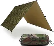 AquaQuest Safari Camping Tarp - Lightweight Durable Rain Fly - Waterproof Camping Essentials for Hiking, Backpacking & Hammock