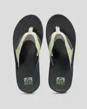 [Reef] Reef Men's Fanning Flip Flops Slippers in Olive Sudan Green Size 13 13 Olive Sudan Green