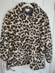 Brixton Bern Leopard Print Women's Coat Size XS