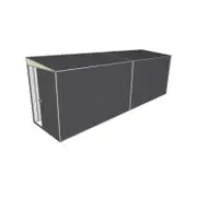 Build-a-Shed 1.5 x 6 x 2m Skillion Shed without Side Doors - Grey