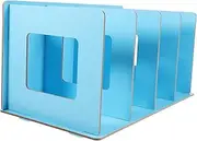BCOATH Wooden CD Rack Desktop Bookshelf Desktop Book Organizer Desktop Storage Rack Sturdy Book Holder Practical Bookshelf Desktop Sundries Holder Convenient Storage Rack Book Rack Blue