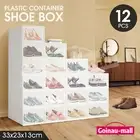 12PCS Plastic Sneaker Display Case Shoe Box Storage Stackable Cabinet Organiser