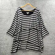 New Vintage Autograph Womens Tunic Top Plus Size 22 Black White Stripe Stretch