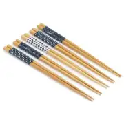 Chopsticks Reusable Blue pattern Chopsticks Set 5pieces