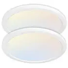 2 Pack 12 Inch Selectable CCT LED Round Flat Panel Light, 24W 3000K/4000K/500...