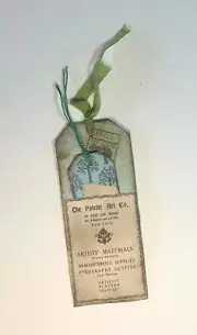 Junk Journal Ephemera HANDMADE DOUBLE TAG WITH POCKET WITH VINTAGE ELEMENTS #3