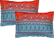 (2-Pillowcases, Color 1) - Ustide Home Textile, 2-Piece Boho Style Pillowcase Covers 100% Cotton