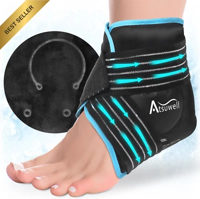 Ankle Ice Pack Wrap Reusable Gel Cold Compress for Foot, Heel Pain Relief