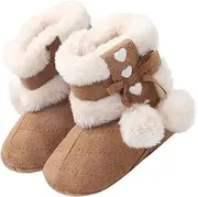 ABOOFAN Baby Boy's Christmas Boots Toddlers Winter Shoes Plush Baby Present Cotton Prewalker