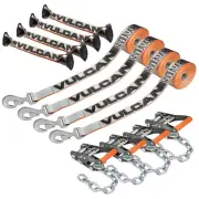 VULCAN 8-Point Roll Back Vehicle Tie Down Kit with Snap Hook on Strap Ends an...